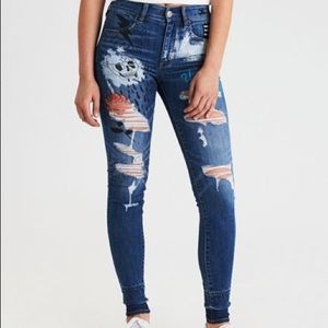 AEO Painted Denim x Hi-Rise Jegging